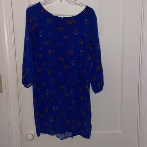 Blue flora mini dresses